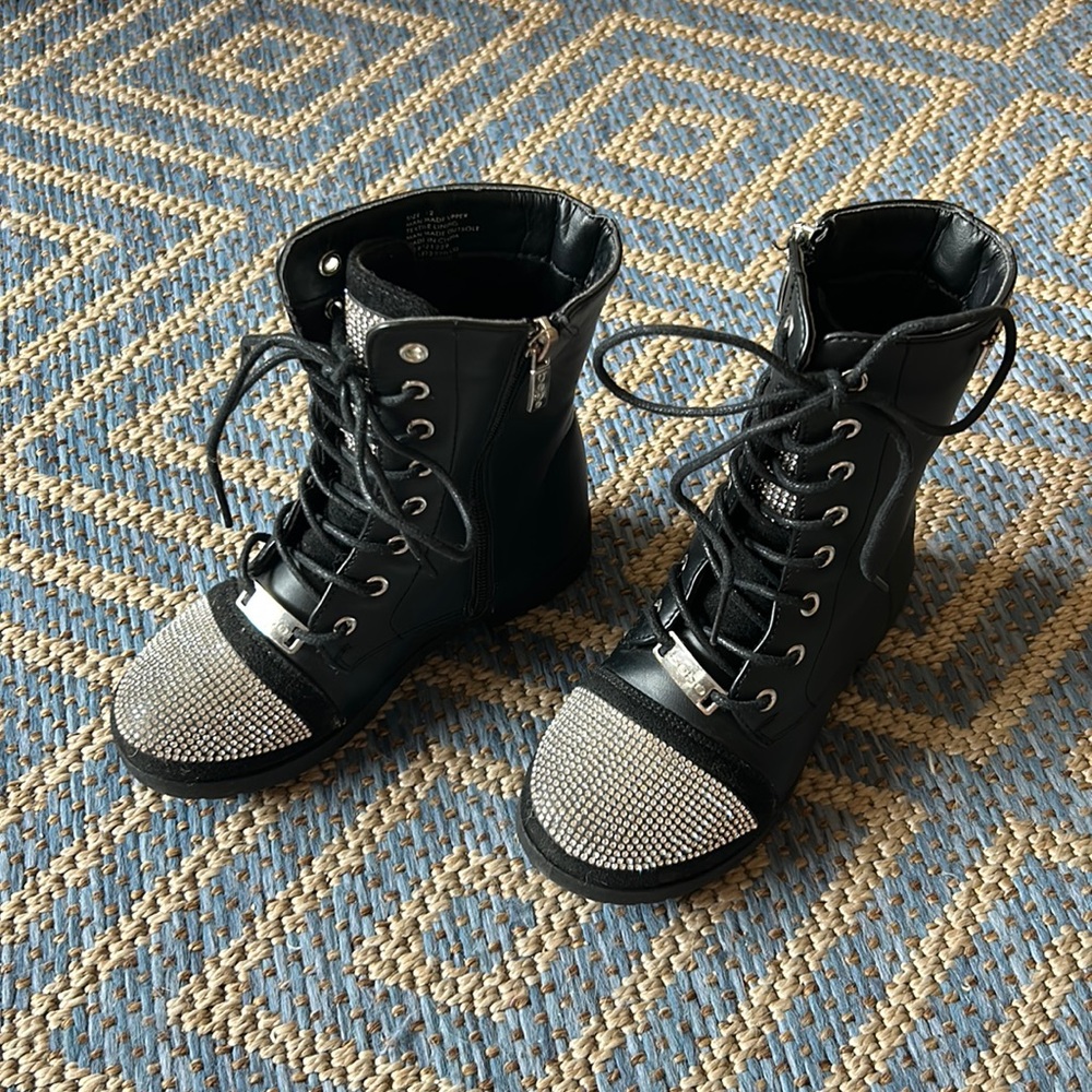 Sequined Black Little Girls Bebe Boots